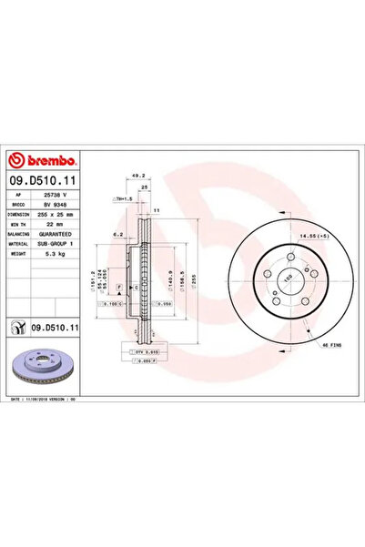 Brembo Disc Frana Toyota Prius