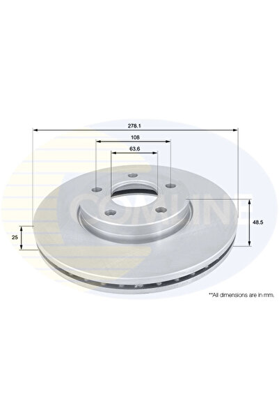 Comline Disc Frana Ford C-Max/Focus 2/Focus 3 Volvo C30/C70 2/S40 2