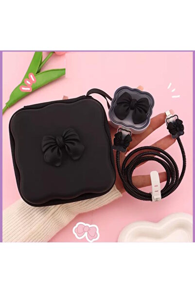 m.tk moveteck 18W/20W/25W Uyumlu Şarj Aleti Koruyucu Kılıfı - Taşıma Çantası Fiyonk Kalp Örme Aparatlı Toparlayıcı