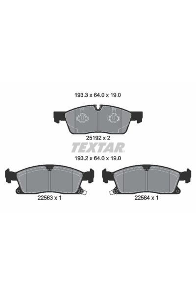 TEXTAR Set Placute Frana Frana Disc Jeep Grand Cherokee 4/Grand Cherokee Van