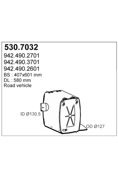 ASSO Amortizor Zgomot Mijloc/Spate Mercedes-Benz Actros/Axor