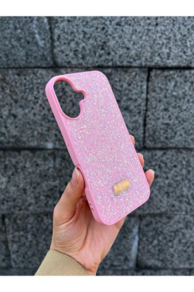 Iphone 16 Uyumlu Mavi Renk Zebana Taşlı Glitter Kılıf