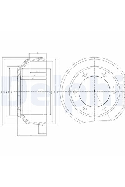 DELPHİ Спирачен барабан Ford Transit автобус/Transit каросерия/Transit платфо...