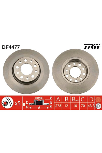 TRW Disc Frana Alfa Romeo 159/Brera/Giulietta Fiat 500X