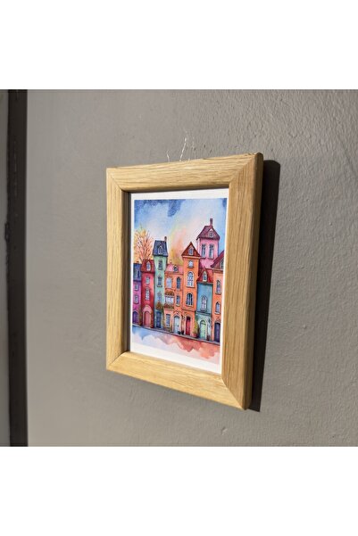 FlorenziArt Doğal Ahşap Fotoğraf Çerçevesi 10x15 cm – Oval Kenarlı El Yapımı ...