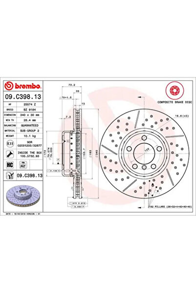 Brembo Disc Frana Bmw 1/2 Cupe/3