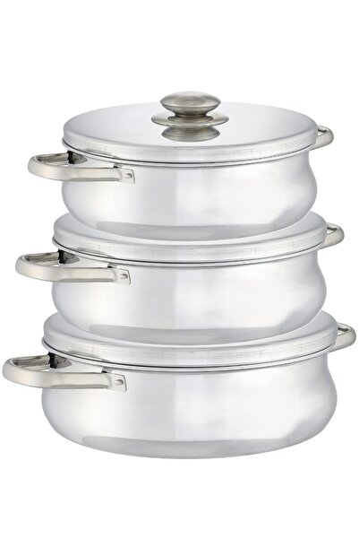 october Set of 3 oven baking trays with lids, sizes 24/26/28 cm, 2.5 mm thick