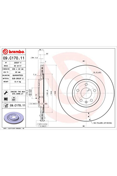 Brembo Disc Frana Audi A6 Allroad C7/A6 C7/A7