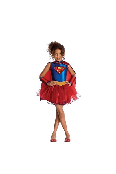 OEM SuperGirl role play costume, with protective cuffs and cape, red-blue