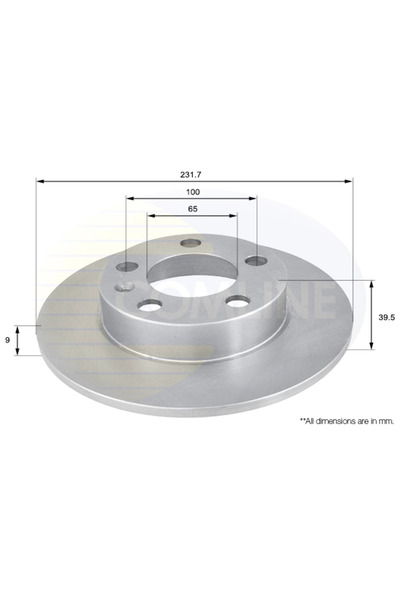Comline Disc Frana Audi A1/A3/Tt Seat Cordoba/Ibiza 4/Toledo 2