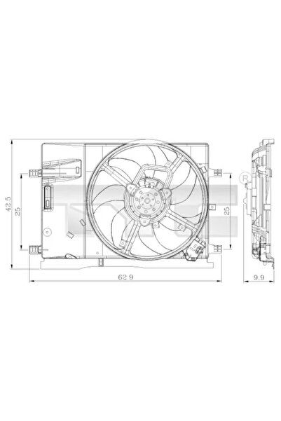 TYC Вентилатор Радиатор Abarth Grande Punto Fiat Punto