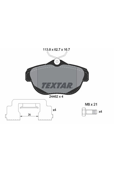 TEXTAR Set Placute Frana Frana Disc Citroen C6