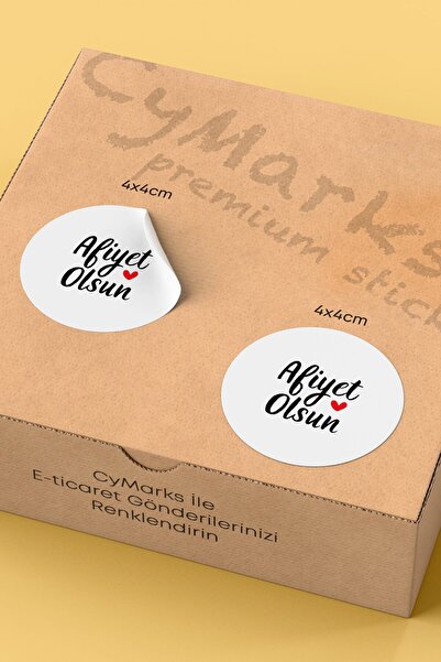 alışveriş kurdu Bon Appetit Written Sticker Restaurant Food Takeout Shipping Packaging Label - 4X4Cm 70 Pieces