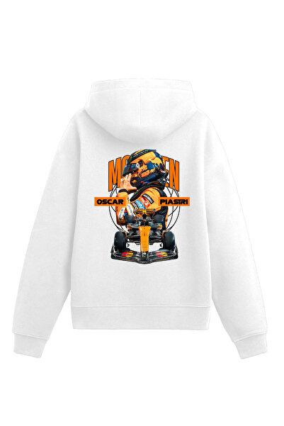 Edizen هودي أوسكار بيستري ماكلارين للجنسين مقاس كبير 100% قطن أبيض اللون