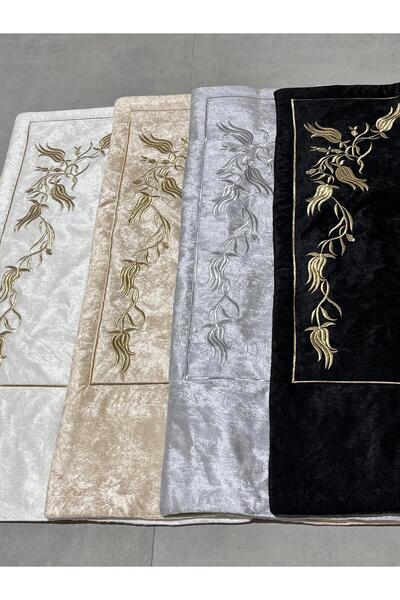 Mustgross Sırma Embroidered Luxury Prayer Rug – Single Velvet Prayer Rug & Stylish and High-Quality Prayer Mat