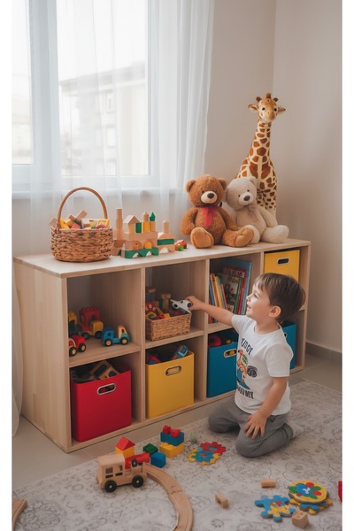 IŞIKLAR GRUP 8 Bölmeli Montessori Saklama Ünitesi - Çoklu Düzenleyici