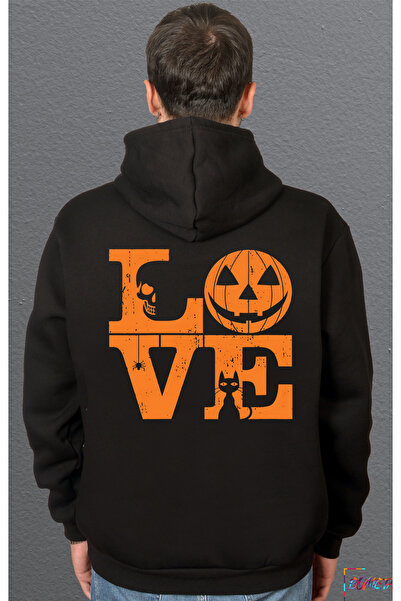 Bumeta Halloween Love Halloween Sweetshirt Unisex με κουκούλα με κουκούλα
