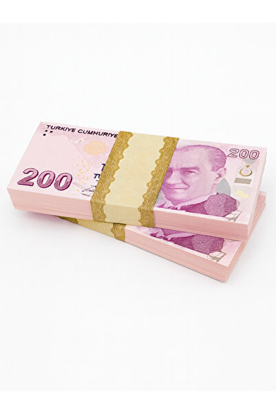 moryconcept Geçersiz 200 TL Görünümlü Şaka Parası – 1 Deste ( 50 Adet) | Oyun, Film, Düğün Çekimi