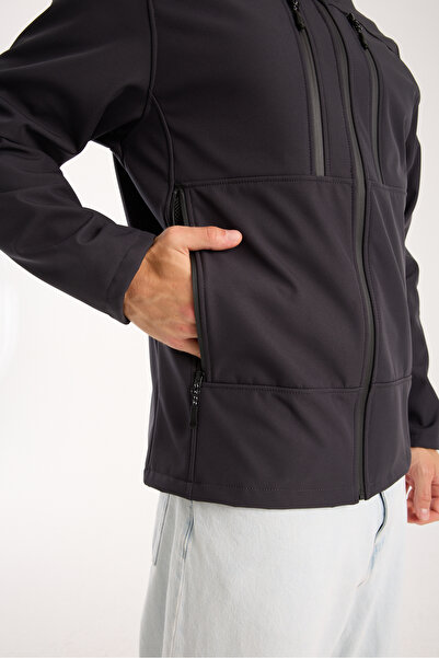 Store Erkek İçi Polarlı Su Ve Rüzgar Geçirmez Softshell Outdoor Spor Mont