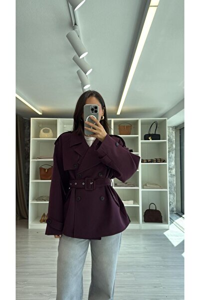 LUUNA STORE معطف فاتكالي فاخر - لون أرجواني