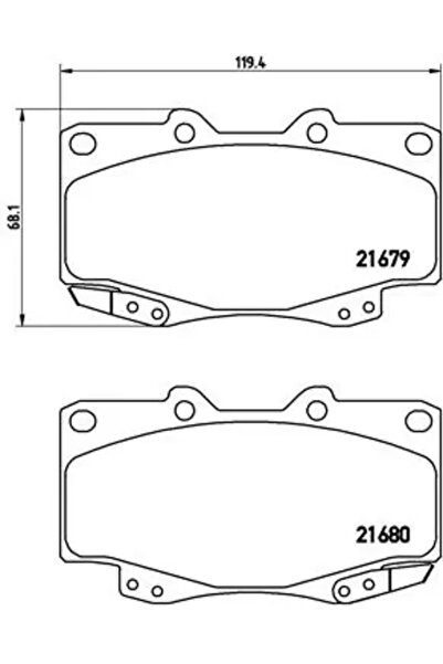 Brembo Комплект спирачни накладки за дискови спирачки Toyota Fortuner/Hilux 7...