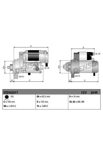 DENSO Starter Opel Astra G/Frontera B/Omega B Saab 9-3