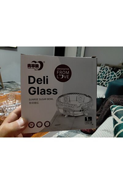 ORTAKÖY CENNETİ 1 scrumieră de cristal AD de dimensiuni mari, cu 3 picioare, marca DELISOGA, de bună calitate, 14 cm lățimea gurii, 7 cm înălțime