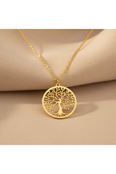 Medusa Gift 925 Ayar Gümüş Zincirli 14 Ayar Altın Kaplama İnce Kenarlı Hayat ...