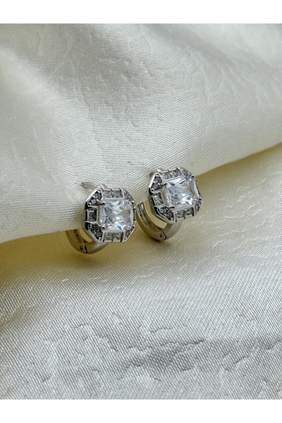 AUBRA Earrings Zircon Large Stone – Silver