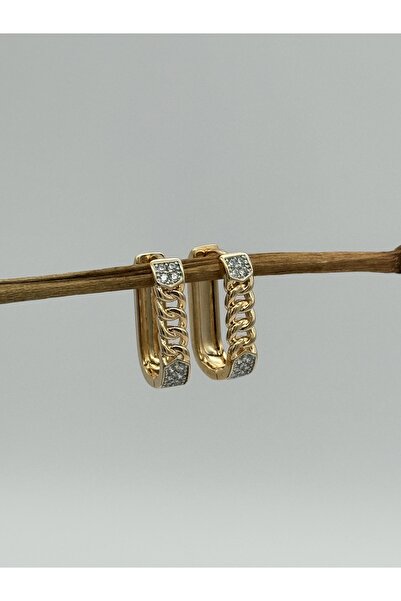 AUBRA حلقة أذن مرصعة بحجر الزركون – مطلية باللون الوردي |   فولاذ 316L، لا يت...