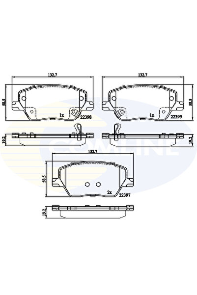 Comline Комплект спирачни накладки за дискови спирачки Fiat Tipo