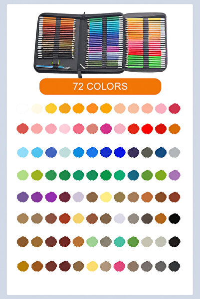 ART Set 72 Creioane Colorate Solubile in Apa – Culori Vibrante, Lemn de Basswood, Non-Toxice