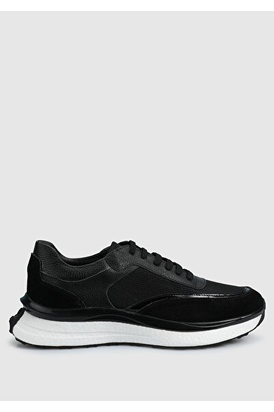 Provoq Siyah Deri Erkek Sneaker