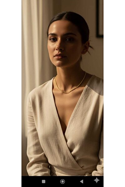 Ralp Moda قلادة معدنية من نوع دوريكا مقاس 4 مم مطلية بالذهب