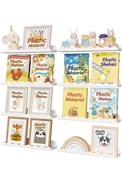 Lifewit Rafturi de perete din plastic premium 38 x 8,6 cm, set de 8