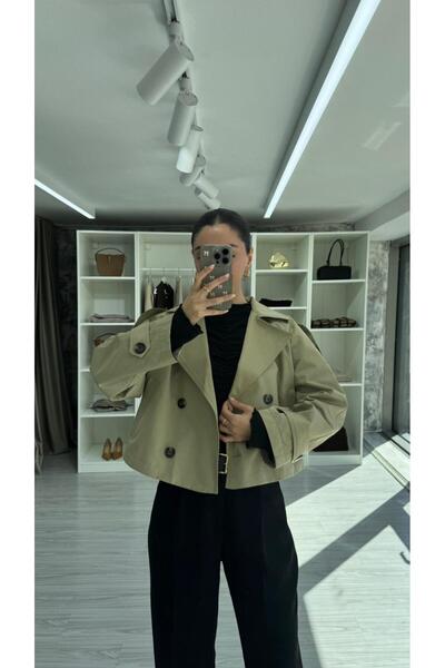 LUUNA STORE SU GEÇİRMEZ KISA TRENÇKOT - HAKİ