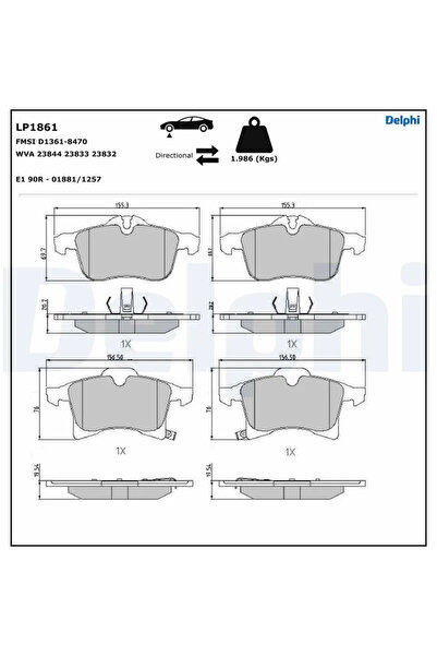 DELPHİ Set Placute Frana Frana Disc Opel Astra F Classic/Astra G/Astra H Vaux...