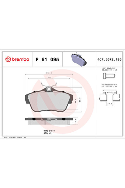 Brembo Set Placute Frana Frana Disc Citroen Jumpy 2 Fiat Scudo Bus/Scudo Caro...