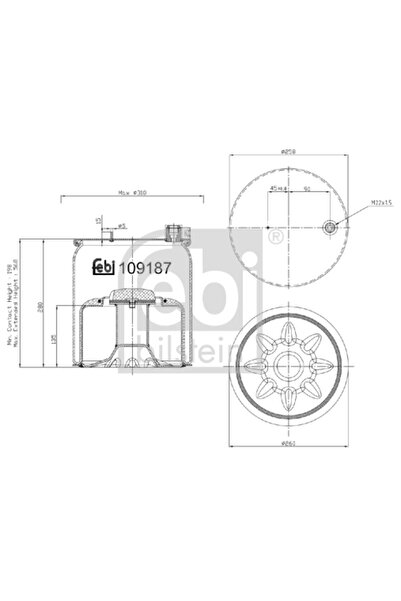 FEBI BILSTEIN Burduf Suspensie Pneumatica Axa Aditionala Directionala Mercede...