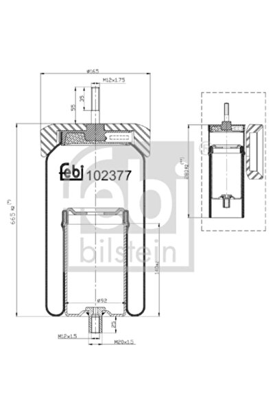 FEBI BILSTEIN Въздушни окачващи маншони Volvo FH12/FH16/FL12
