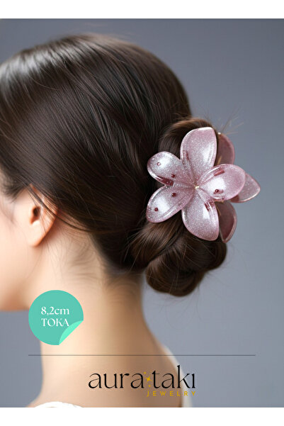 AURA Gümüş Simli Lotus Toka 8,2 Cm