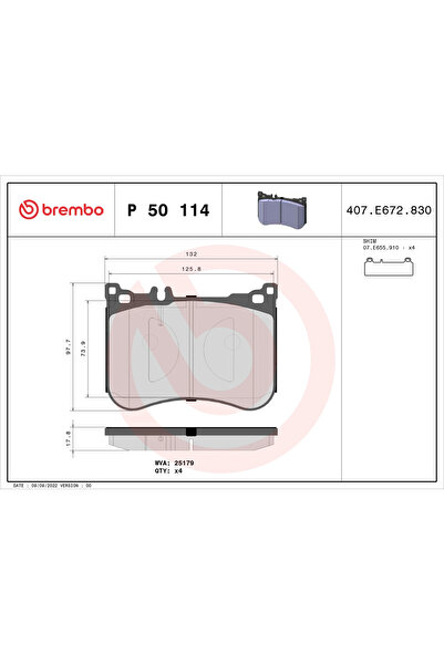 Brembo Set Placute Frana Frana Disc Brabus 40S Mercedes-Benz Cls/E-Class/S-Class