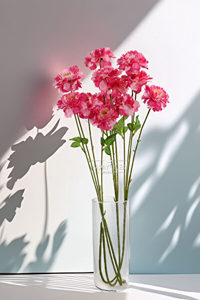 Yapay Çiçek Deposu Yapay Çiçek 4 Çiçekli İzlanda Gülü 80 cm Fuşya YCD-310