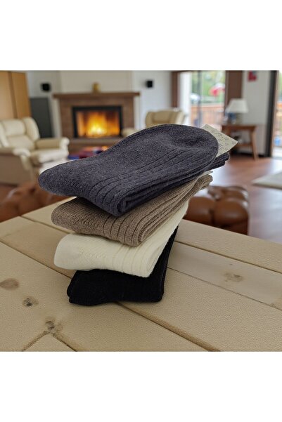 WOODMEN 100% Natural Wool Winter Socks – Handmade, Unisex, Warm Comfort Socks Men Women Socks Four Pairs