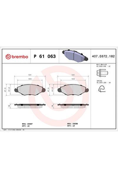 Brembo Set Placute Frana Frana Disc Citroen Xsara Citroen (Df-Psa) C2