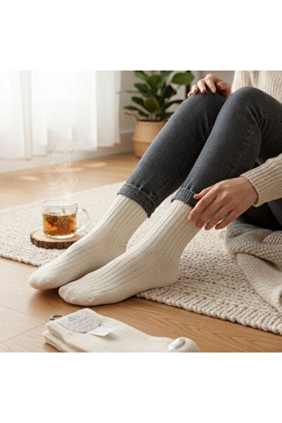 aryün 100% Natural Wool Winter Socks – Handmade, Unisex, Warm Comfort Socks M...