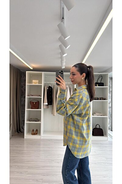 LUUNA STORE OVERSIZE EKOSELİ ODUNCU GÖMLEK - SARI