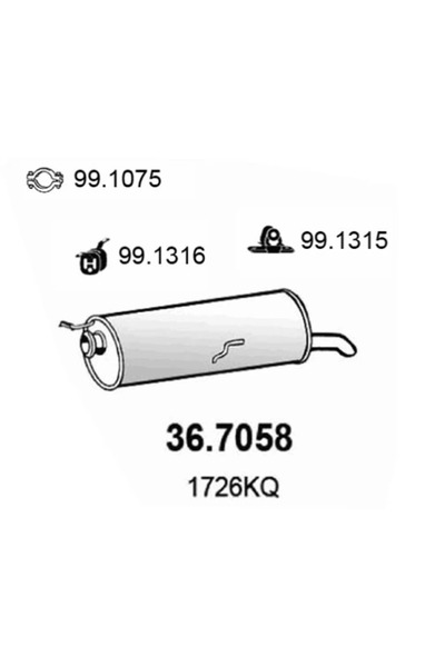 ASSO Заден ауспух за Peugeot 307