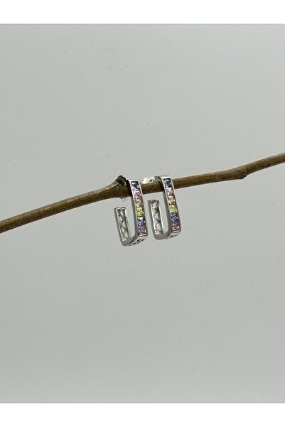 AUBRA Earrings with Zircon Colored Stones – Silver