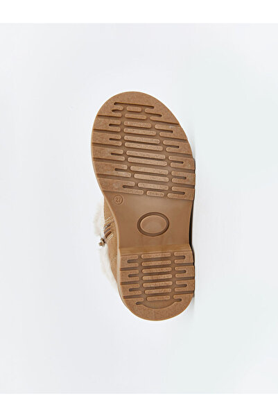 LC Waikiki LCW STEPS Kahverengi Süet Görünümlü Kız Bebek Bot